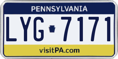 PA license plate LYG7171
