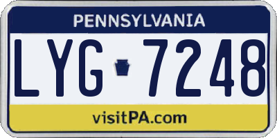 PA license plate LYG7248