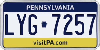 PA license plate LYG7257