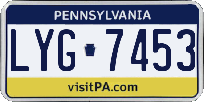 PA license plate LYG7453