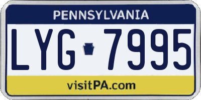 PA license plate LYG7995