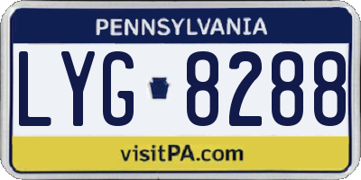 PA license plate LYG8288