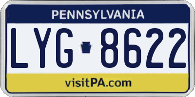 PA license plate LYG8622