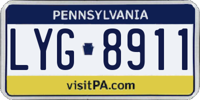 PA license plate LYG8911