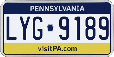 PA license plate LYG9189