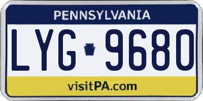 PA license plate LYG9680