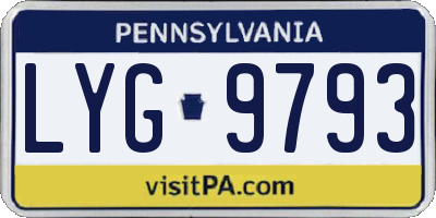 PA license plate LYG9793