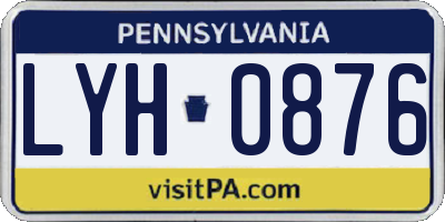PA license plate LYH0876