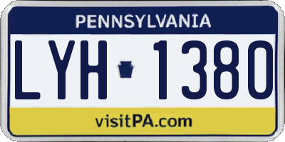 PA license plate LYH1380