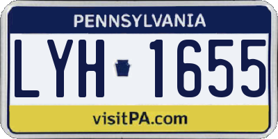 PA license plate LYH1655
