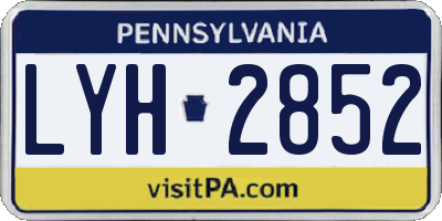 PA license plate LYH2852