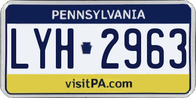 PA license plate LYH2963