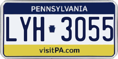 PA license plate LYH3055