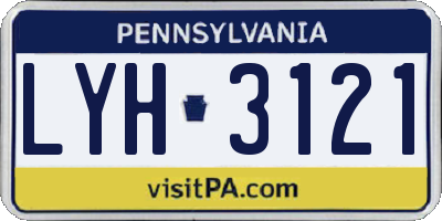 PA license plate LYH3121
