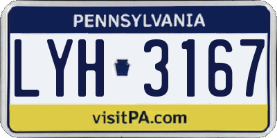 PA license plate LYH3167