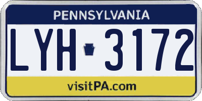PA license plate LYH3172