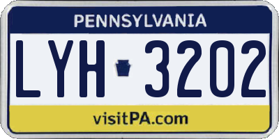 PA license plate LYH3202