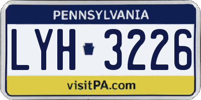 PA license plate LYH3226