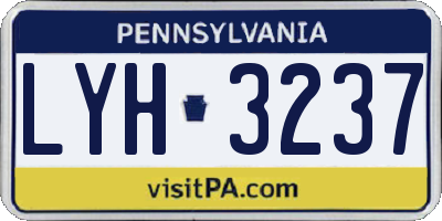 PA license plate LYH3237