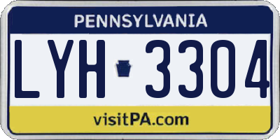 PA license plate LYH3304