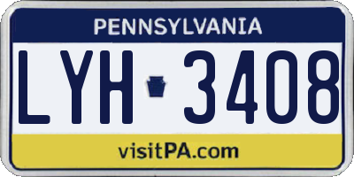 PA license plate LYH3408