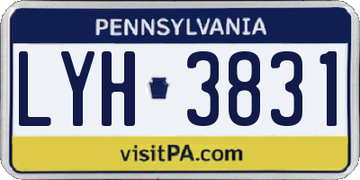 PA license plate LYH3831