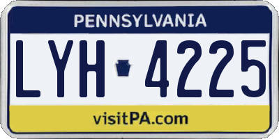 PA license plate LYH4225
