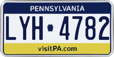 PA license plate LYH4782