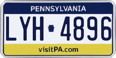 PA license plate LYH4896