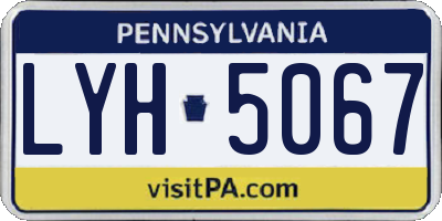 PA license plate LYH5067