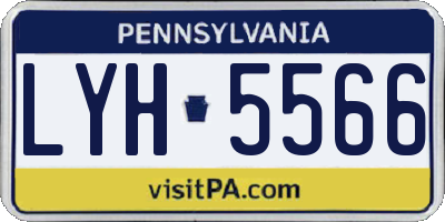 PA license plate LYH5566