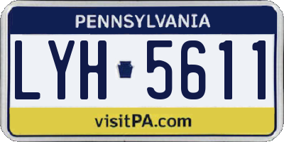 PA license plate LYH5611