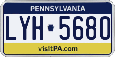 PA license plate LYH5680
