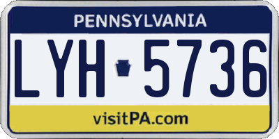 PA license plate LYH5736