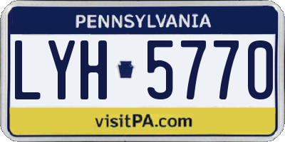 PA license plate LYH5770