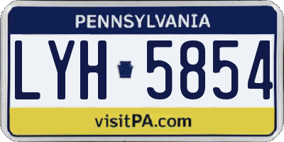 PA license plate LYH5854