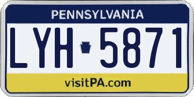 PA license plate LYH5871