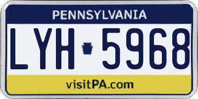 PA license plate LYH5968