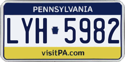PA license plate LYH5982