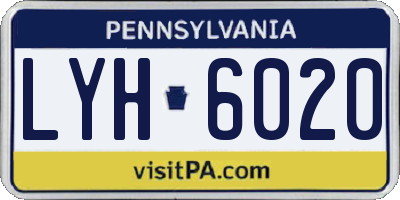 PA license plate LYH6020