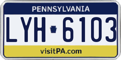 PA license plate LYH6103