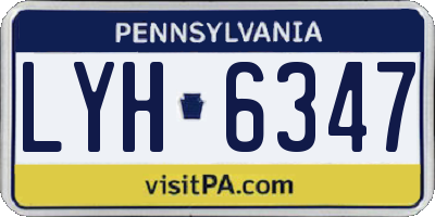 PA license plate LYH6347