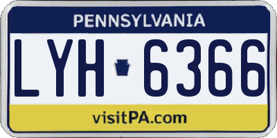 PA license plate LYH6366