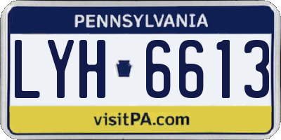 PA license plate LYH6613