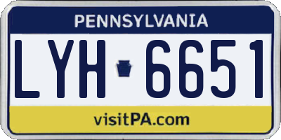 PA license plate LYH6651