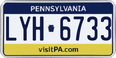 PA license plate LYH6733
