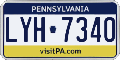 PA license plate LYH7340