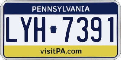 PA license plate LYH7391