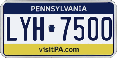 PA license plate LYH7500