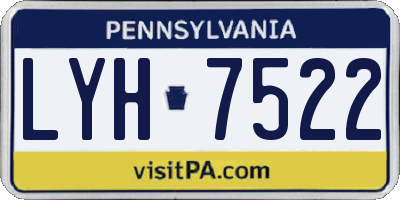 PA license plate LYH7522
